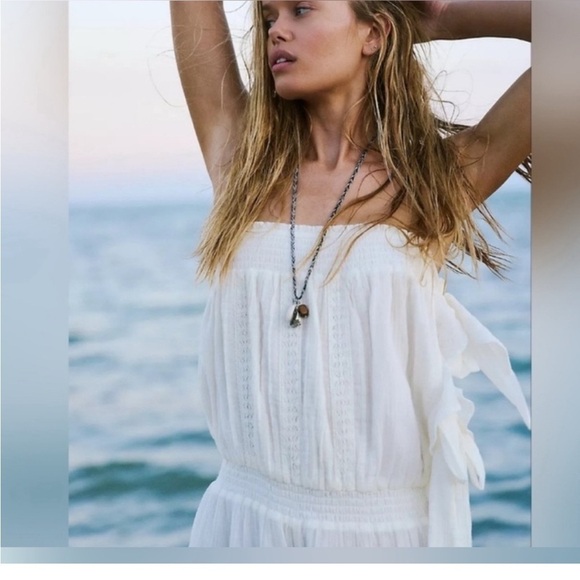 NWOT Free People Feelin' Fancy Convertible Romper Ivory XS - Picture 5 of 16